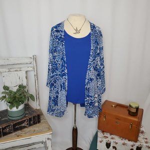 Blue Floral Forever 21 Kimono - Size XS (EUC)